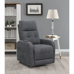 Lyle - Upholstered Power Massage Chair With Heat And Remote Control - Charcoal