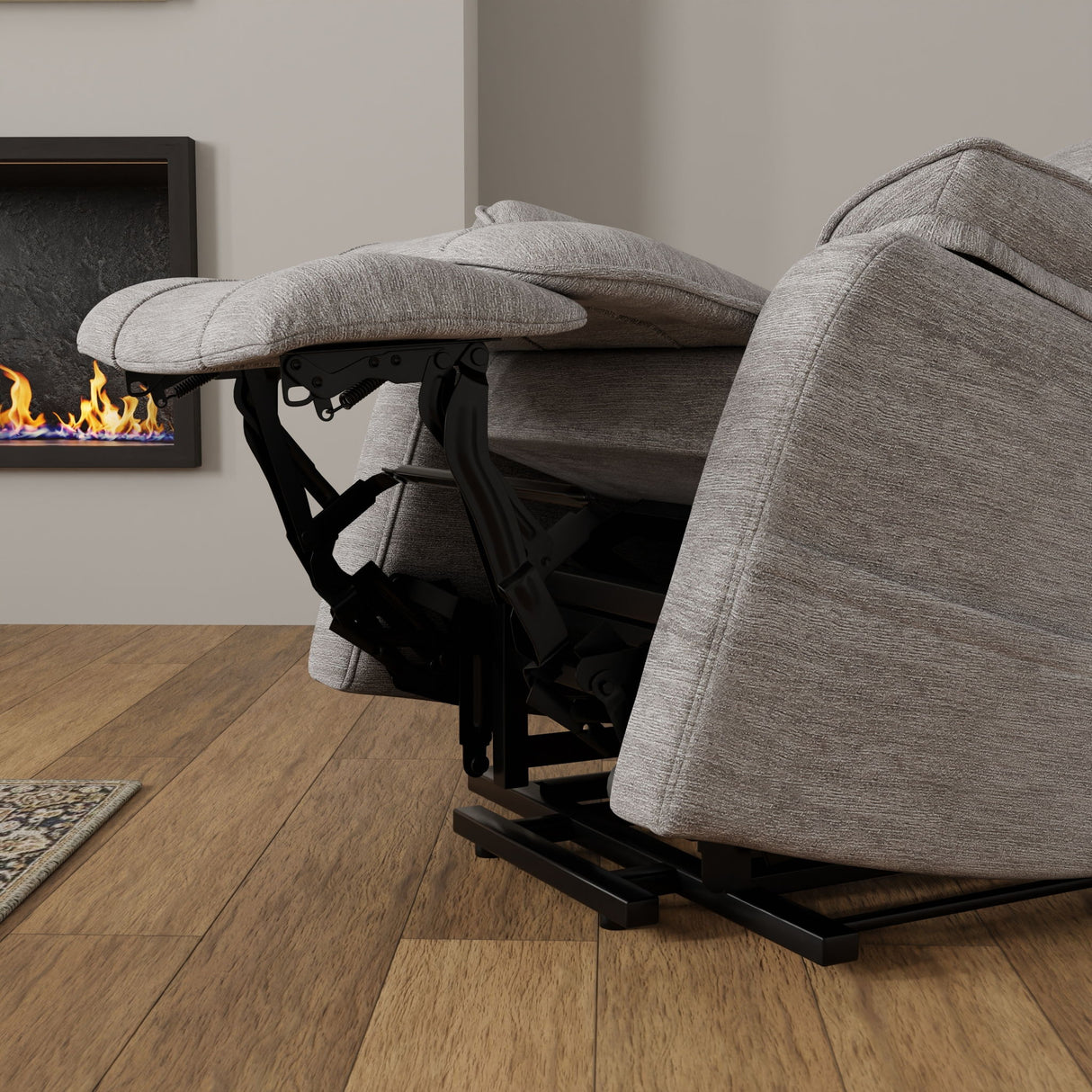 Lucie - Fabric Power Lift Chair - Gray
