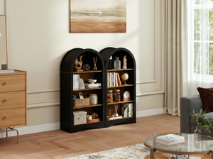 47" Freestanding Display Rack with Woodgrain Shelves