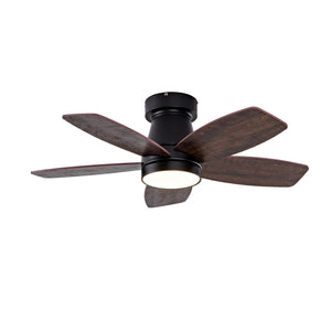 Ceiling Fans with Lights and Remote, 32 Inch Low Profile Ceiling Fan with Light, Flush Mount, Reversible, 3CCT, Dimmable