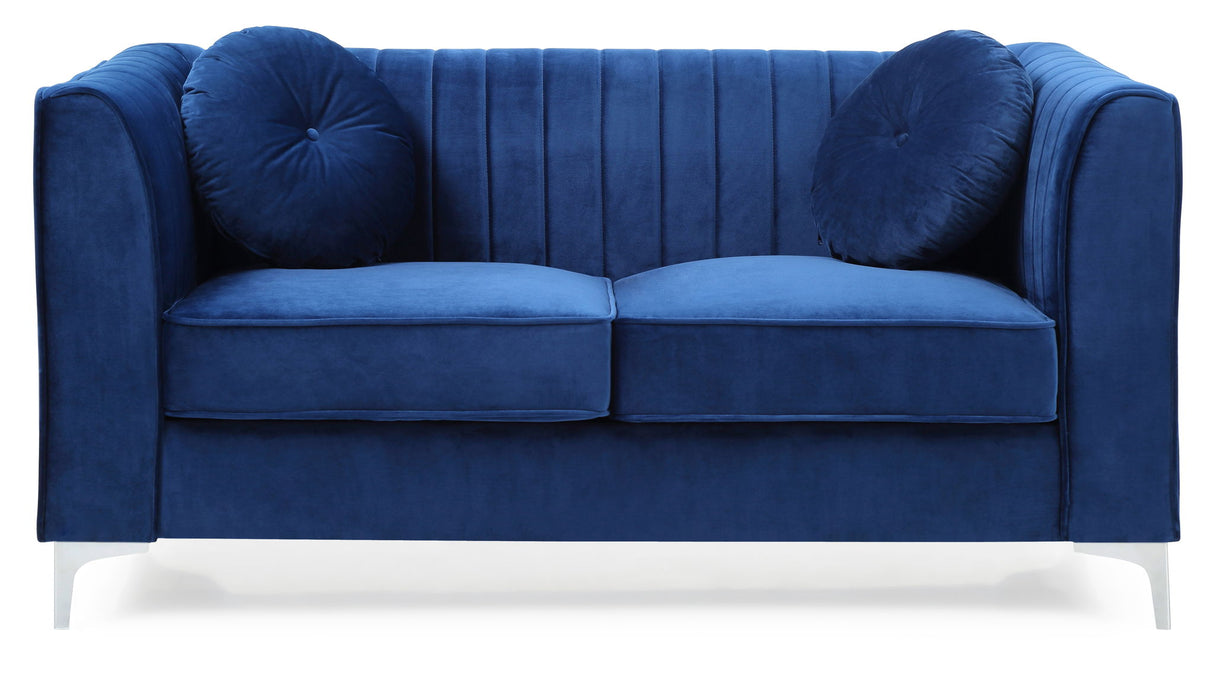 Glam Styled Micro Suede Loveseat