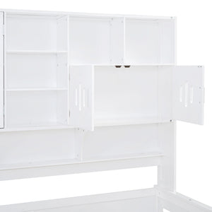 Daybed With All-In-One Cabinet And Shelf