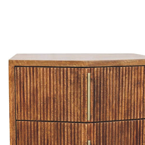 Solid Wood Louvre Bedside Unit