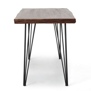 Modern Industrial Faux Live Edge Dining Table With Hairpin Legs - Natural