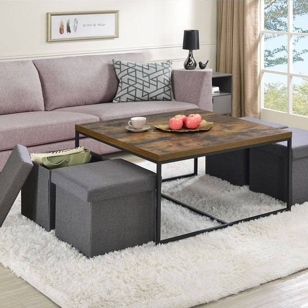 Caitlin - Wood Grain 5 Piece Coffee Table (Set of 5)