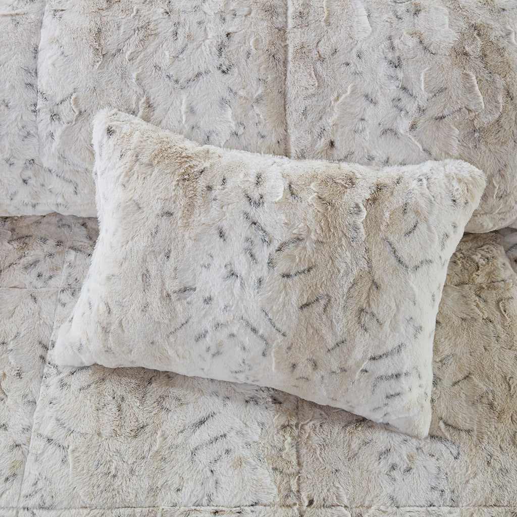 Full/Queen 4PC Faux Fur Comforter Set
