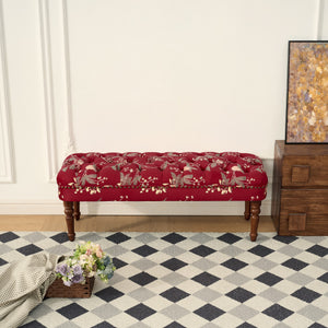 European Style Tufted Floral Bench