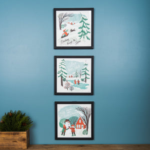 Framed Winter Scene Wall Art (Set of 3)
