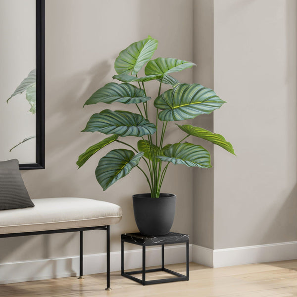 24" Tall, Artificial Plant, Calathea, Indoor, Faux, Fake, Table, Greenery, Potted, Real Touch, Decorative - Green / Black - Best Buy Furniture