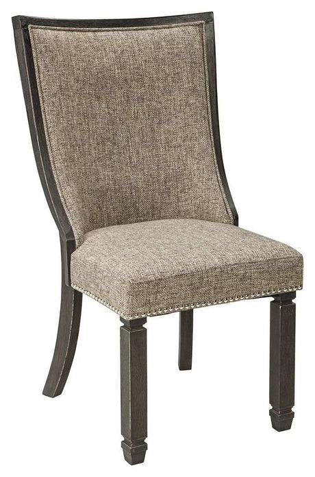 Tyler Creek - Dining UPH Side Chair (Set of 2) - Framed Back - Black / Grayish Brown - Best Buy Furniture
