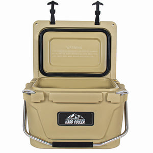 20 Quart Khaki Cooler, Ultra-Tough Hard Shell Ice Chest