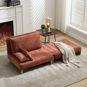 Mid Century Modern Foldable Sofa Bed, 3 In 1 Convertible Sleeper With 3 Pillows