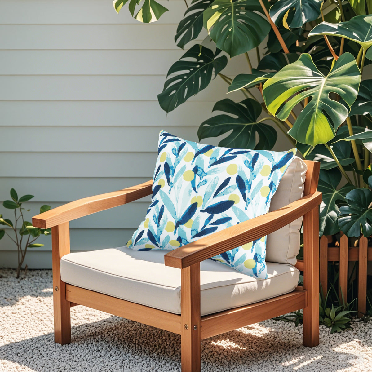 4 Pack Outdoor Pillow Covers - Coastal Leaves
