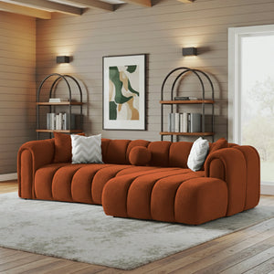 Beatrice Modern Tufted Sectional - Burnt