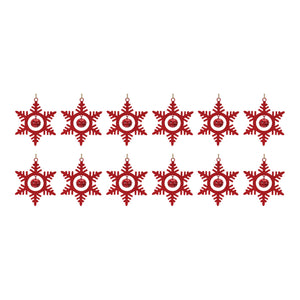 Metal Snowflake with Bell Ornament (Set of 12)