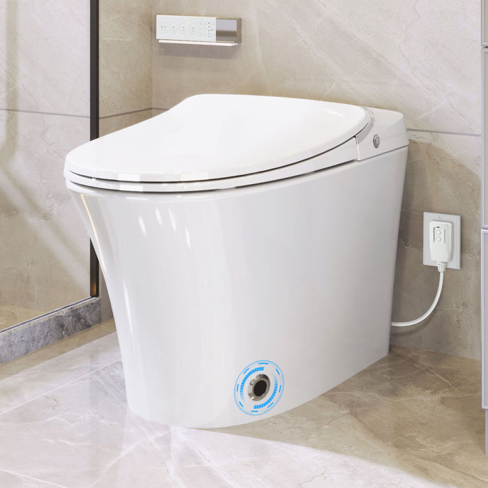 Luxury Smart Toilet with Heated Seat, Warm Water Bidet & Dryer - White