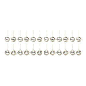 Peace and Noel Wreath Disc Ornament (Set of 12)
