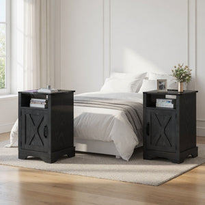 Farmhouse Nightstand, Charging Station & Storage