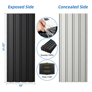 Heavy Duty Metal Roof Panels – 61IN Length, 15PCS Set