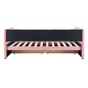 Daybed With Two Drawers And Wood Slat