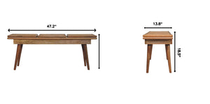 Larissa - Triple Accent Cane Bench - Beige