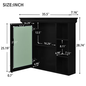Bathroom Vanity With Medicine Cabinet, Storage Cabinet With 4 Drawers, Adjustable Shelf Mirror