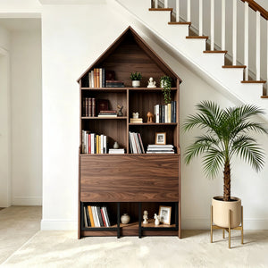 Folding Craft Desk with Storage Shelves