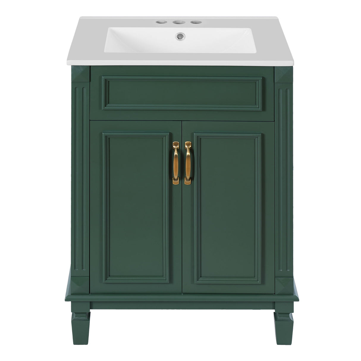 Bathroom Vanity With Top Sink, Cabinet With 2 Soft Closing Doors