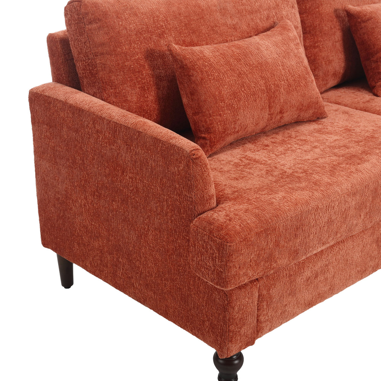 Mid Century Modern Fabric Loveseat Sofa, 2 Seat Upholstered Couch