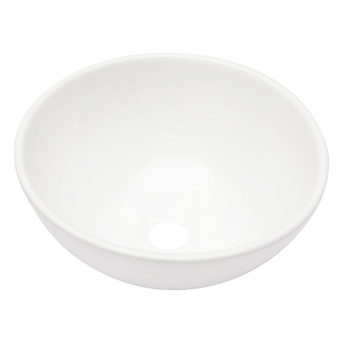 Modern Ceramic Circular Vessel Bathroom Sink with Stain Resistant Finish - White