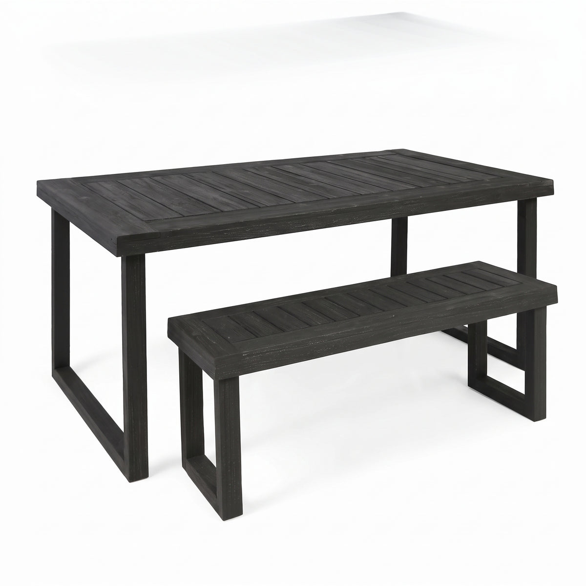 2-Piece Solid Acacia Wood Outdoor Dining Set