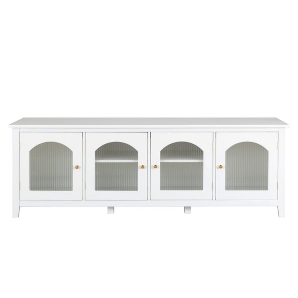 StylishTVcabinet Entertainment CenterTV Stand, TVconsoletable, Media Console, Solidwood Frame, Changhong Glass Door, Metal Handle