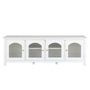 StylishTVcabinet Entertainment CenterTV Stand, TVconsoletable, Media Console, Solidwood Frame, Changhong Glass Door, Metal Handle