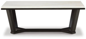 Fostead - Rectangular Cocktail Table - White / Espresso - Best Buy Furniture