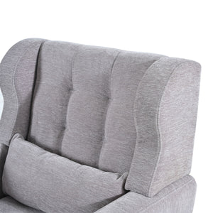 Modern Accent Chair, Arm Chairs For Living Room, Upholstered Mordern Armchair, Comfy Soft Padded Lounge Chair In Small Space, Bedroom, With Pillow, Solid Wood Leg
