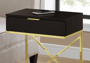 Accent Side Table, Storage Drawer, Spacious Tabletop, Contemporary & Modern