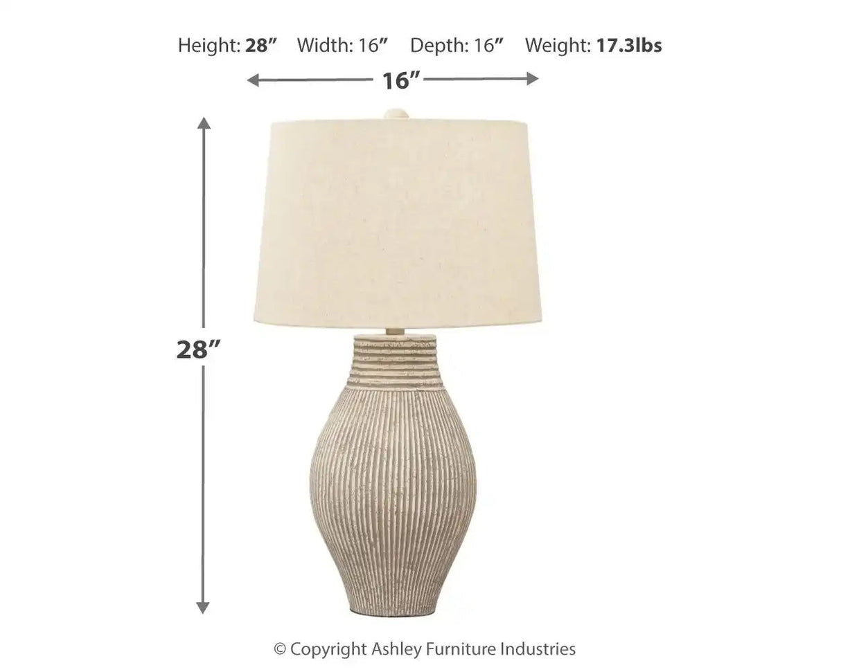 Layal - Paper Table Lamp - Beige - Best Buy Furniture