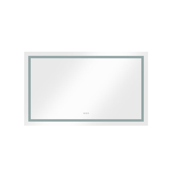 60 x 36 Inch LED Bathroom Mirror with Front and Backlight