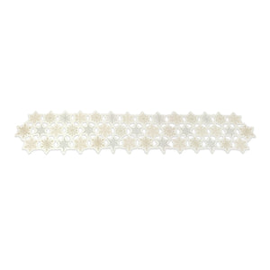 Embroidered Snowflake Table Runner 68"L