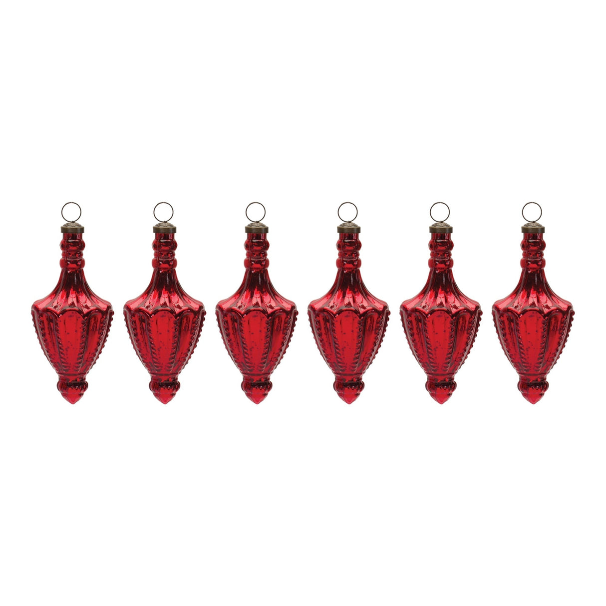 Mercury Glass Finial Drop Ornament (Set of 6)