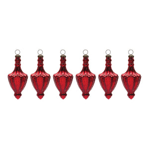 Mercury Glass Finial Drop Ornament (Set of 6)