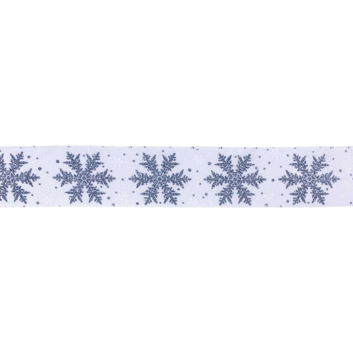 Glittered-Snowflake-Ribbon-(Set-of-2)-Ribbons-&-Trim