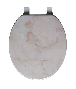 J&V Textiles Round Toilet Seat With Easy Clean & Change Hinge