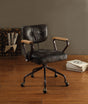 Hallie - Top Grain Leather Office Chair - Vintage Black - Best Buy Furniture