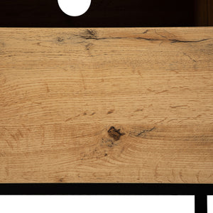 TV Stand For 80'' TV With Double Storage Space, Media Console Table With Drop Down Door