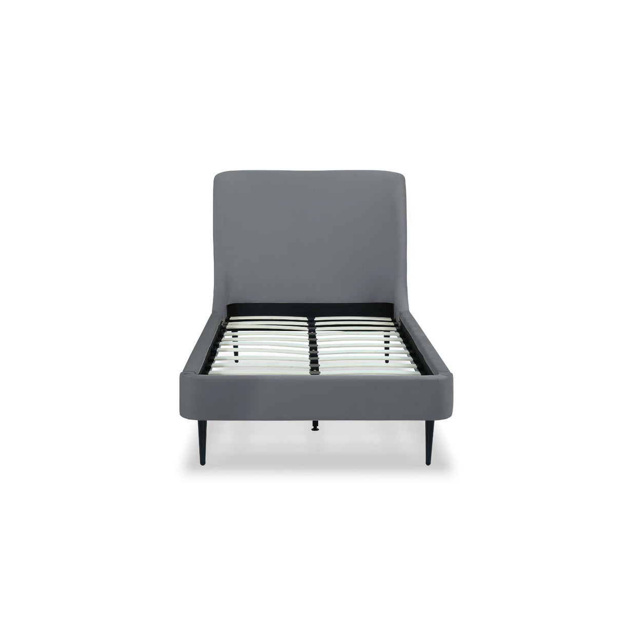Twin Bed With Curved Headboard - Gray / Black