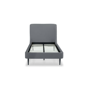 Twin Bed With Curved Headboard - Gray / Black