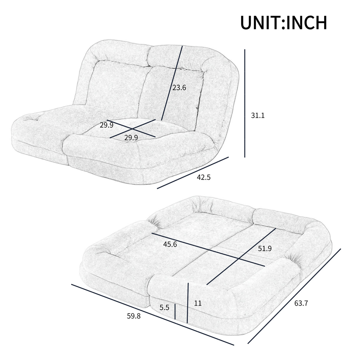 Convertible Fold-Out Single Sofa Bed