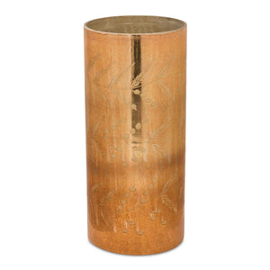 Gold-Etched-Amber-Glass-Candle-Holder-(Set-of-2)-Candle-Holders