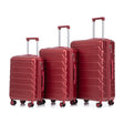 Set-3PCs-20'/24'/28'-ABS-Spinner-Wheel-Luggage-Wine-Red-Luggage-Sets